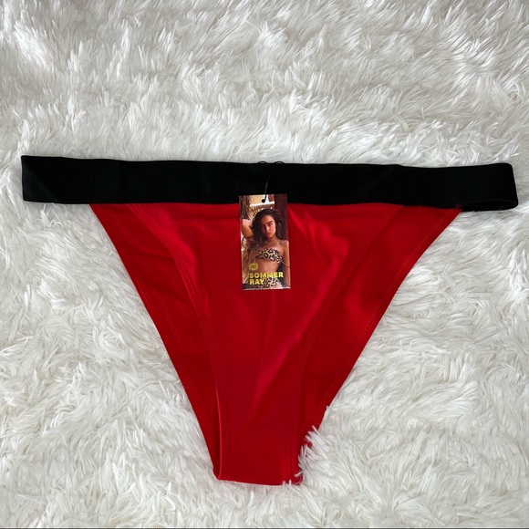 NEW Sommer Ray Color Block Bikini Bottom Red Size XS or XL - Picture 2 of 9